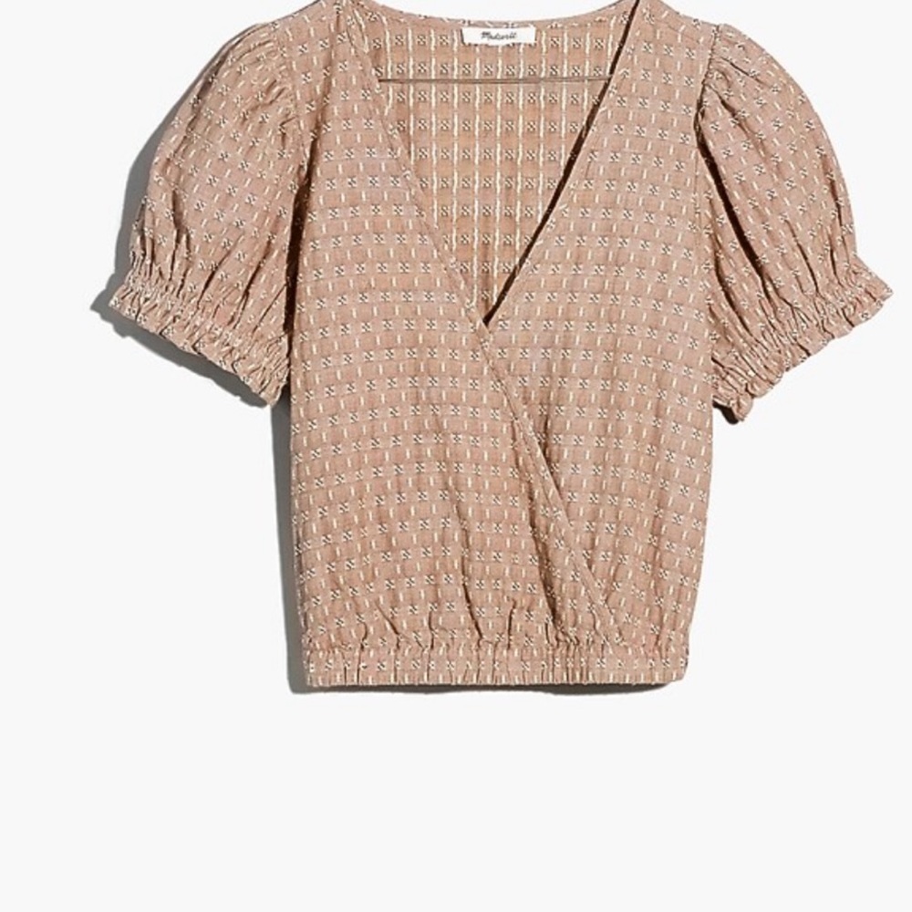 Madewell puff sleeve wrap top size medium